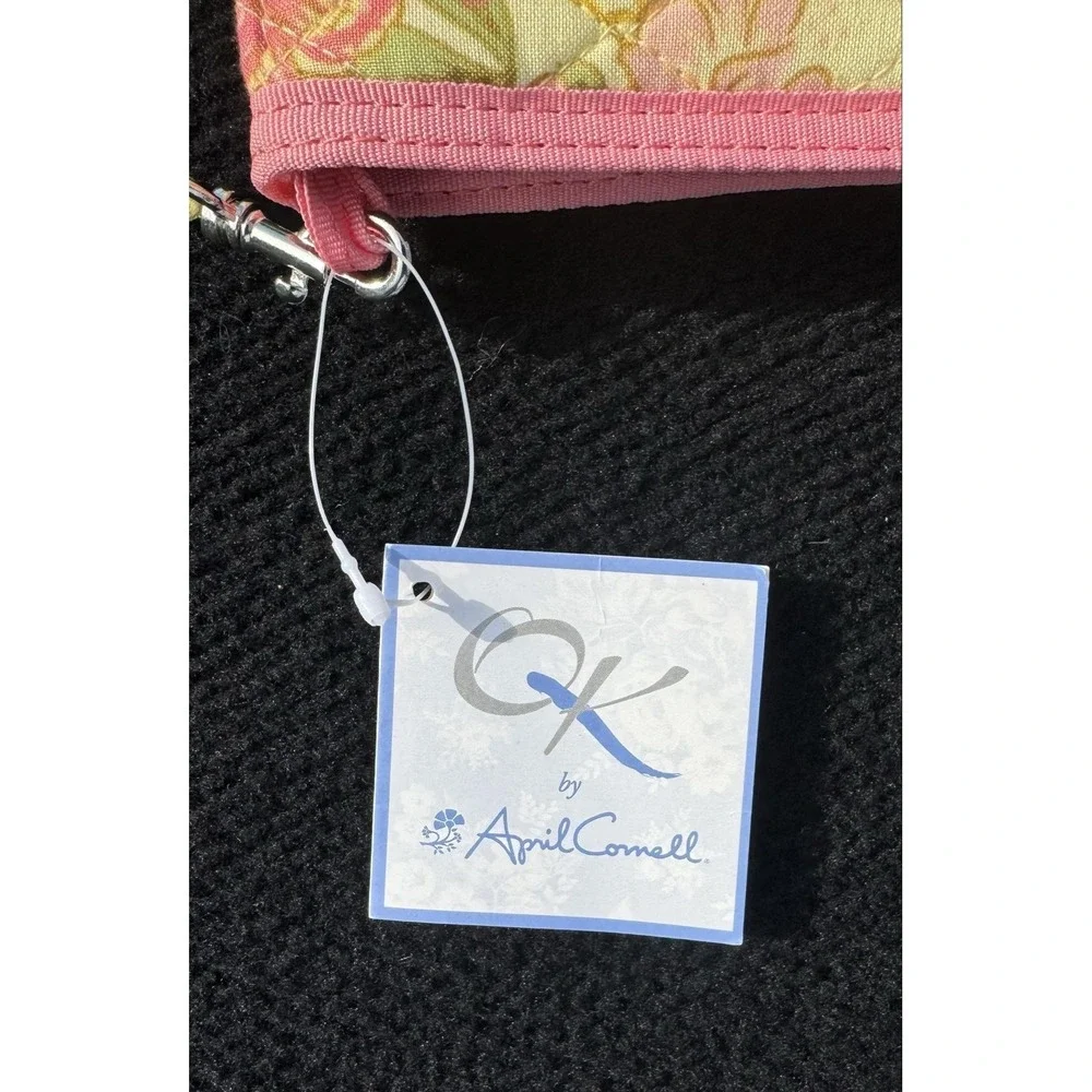 April Cornell Quilted Floral Crossbody Wallet Organizer Purse Pink Green NWT